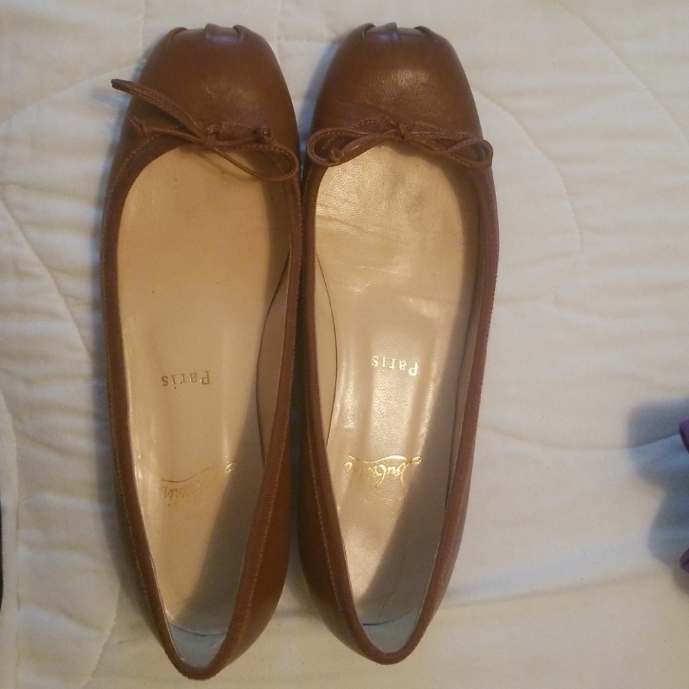 Christian Louboutin Rosel BrownLeather Square-Toe
